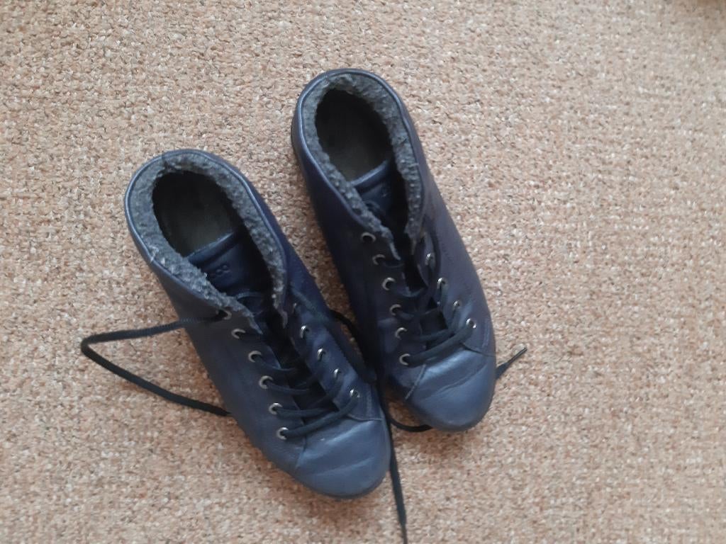 blauwe enkelhoge schoenen met bontrandje Ecco maat 39, Ophalen, Ecco, Blauw, Lage of Enkellaarzen