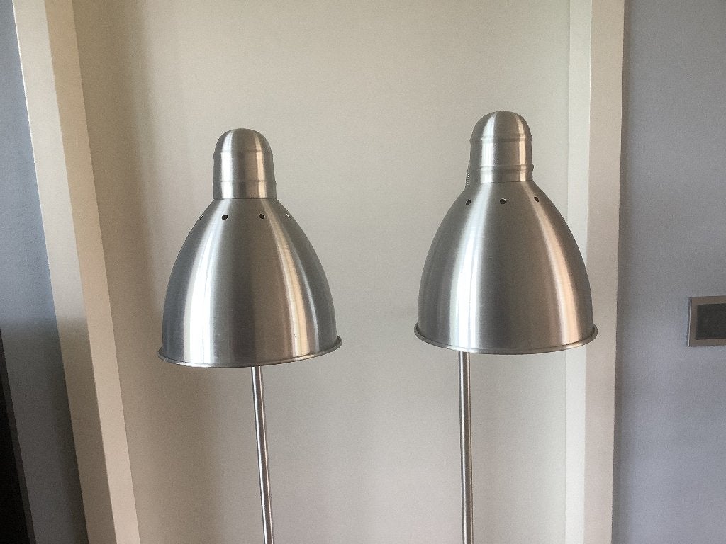 Twee vloerlampen met dimmer, Ophalen, Modern/Industrieel, Gebruikt, 100 tot 150 cm