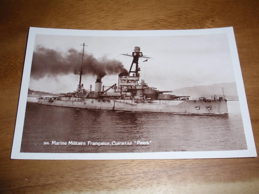 Franse Kruiser Paris Marine Schip Scheepvaart, Verzenden, 1920 tot 1940, Ongelopen, Voertuig