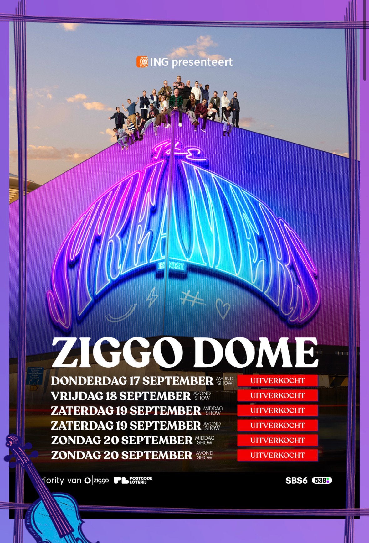 4 tickets voor The Streamers in de Ziggo Dome, Tickets en Kaartjes, Evenementen en Festivals, Drie personen of meer