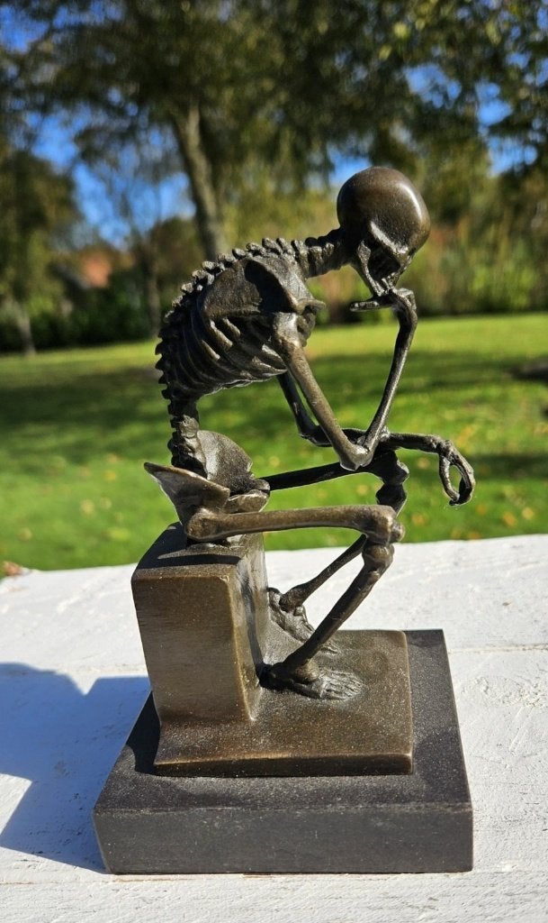De Denker van de Vergankelijkheid/bronzen beeld, Antiek en Kunst, Kunst | Beelden en Houtsnijwerken, Ophalen of Verzenden, Brons