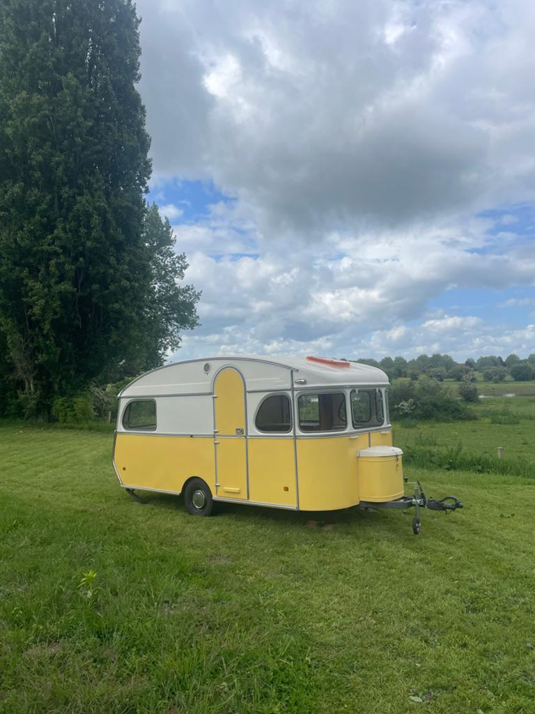 Constructam caravan uit 1969 - Vintage, Caravans en Kamperen, Overige merken, Luifel, Rondzit, Omvormbare zithoek