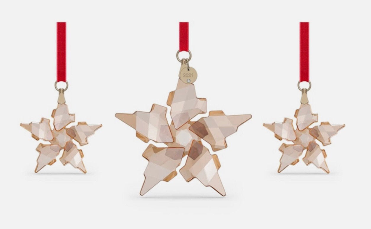 Swarovski kerst ster set 3-delig GOUD / golden uitvoering, Verzamelen, Ophalen of Verzenden, Nieuw, Figuurtje