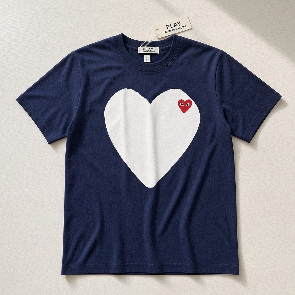 Nieuw Comme des Garçons PLAY T-shirt met hart - Maat S, Ophalen of Verzenden, Nieuw, Maat 46 (S) of kleiner, Blauw