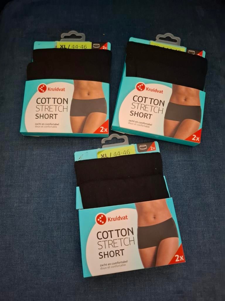 3x Kruidvat Cotton Stretch Short Zwart XL 44-46, Kruidvat, Ophalen of Verzenden, Zwart, Broekje of Short