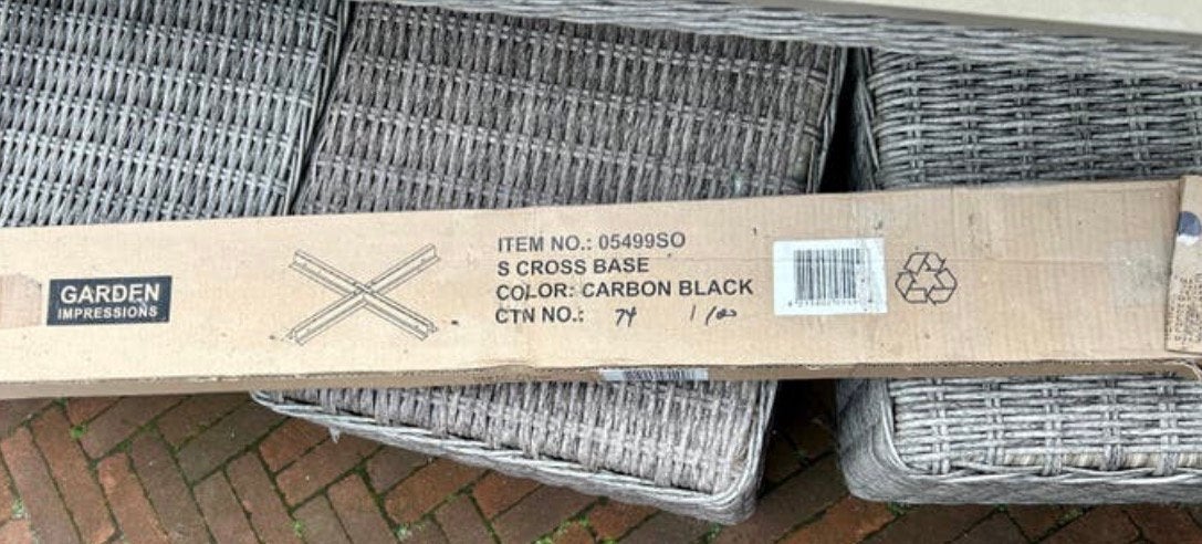 Nieuw Parasol kruisvoet Garden Impressions Carbon Black, Ophalen, Nieuw, 1 tot 2 meter, Parasolvoet