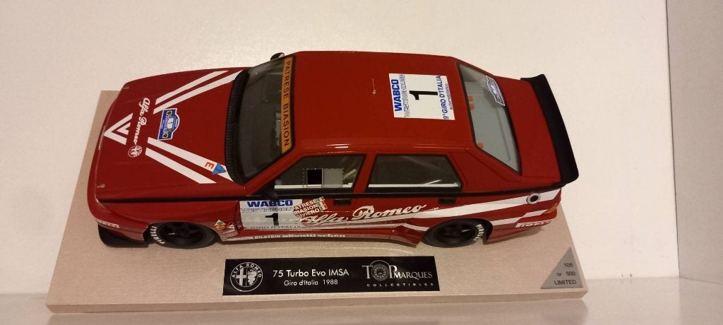 1/18 Alfa Romeo 75 Turbo Evo IMSA winner Giro D'Italia 1988, Ophalen of Verzenden, Nieuw, Auto, Overige merken