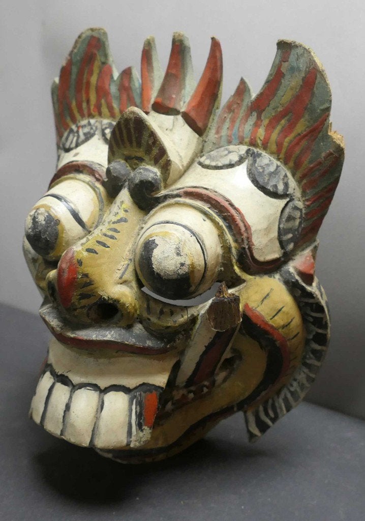Tribal masker MQ5 origineel antiek oud Topeng Barong Demoon, Ophalen of Verzenden