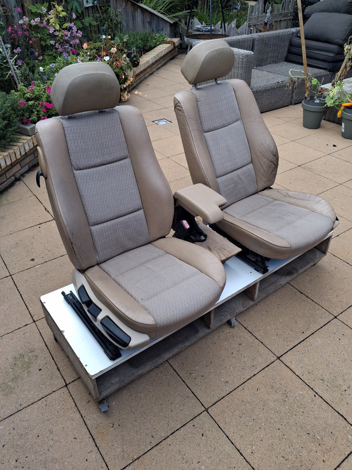 BMW E46 Comfortstoelen Beige Leer/Stof - Set, Ophalen of Verzenden