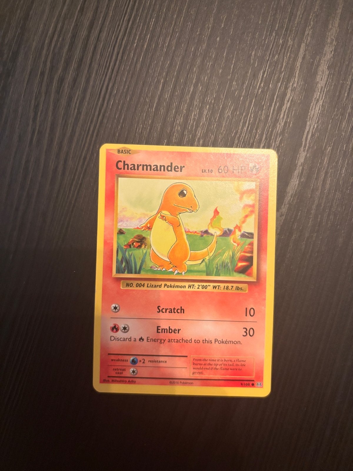 Pokémon Kaart Charmander Basic LV.10 60 HP, Ophalen, Gebruikt, Losse kaart