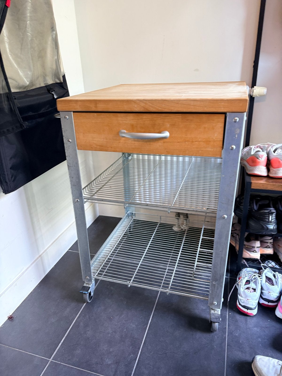 Keukentrolley met Lade en Wielen, Huis en Inrichting, Keukentrolley, Ophalen of Verzenden, Gebruikt, Hout