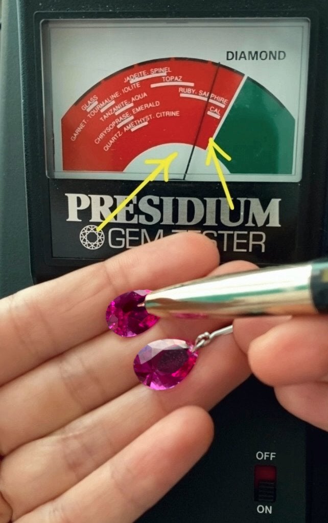 Oorbellen roze saffier, Hangers, Ophalen of Verzenden, Zo goed als nieuw, Roze