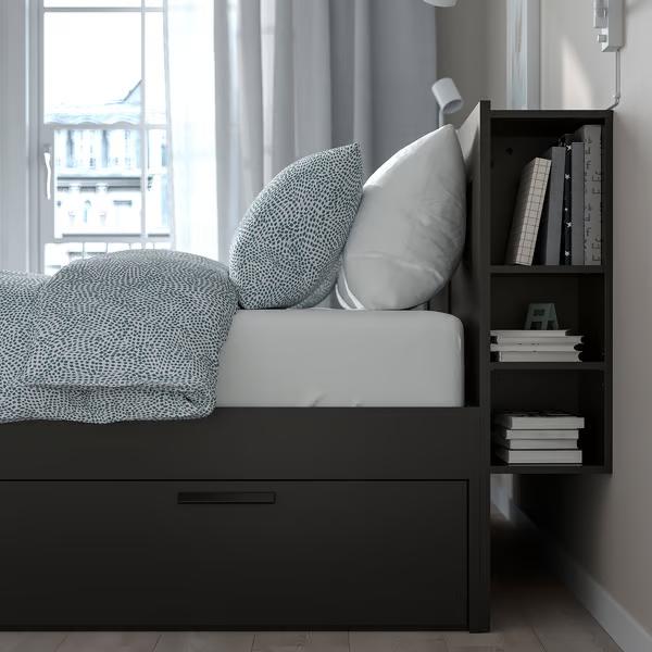 IKEA Brimnes Zwart bed 140x200 met Emma matras, Ophalen, Overige materialen, Gebruikt, Zwart
