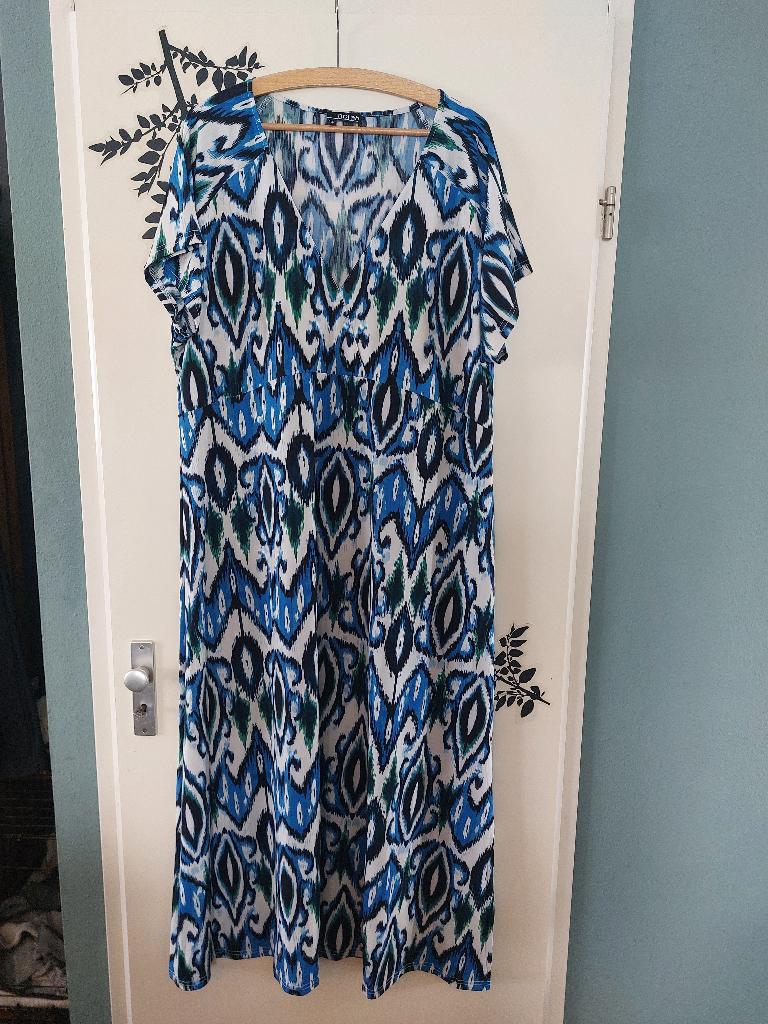 Zomerse jurk van Norah maat 48 blau/beige.groen, Kleding | Dames, Jurken, Maat 46/48 (XL) of groter, Zo goed als nieuw, Norah
