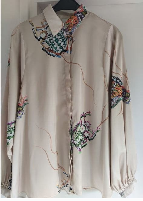 NIEUW! Eksept apart mooie (oversized ) blouse VAN 60 VOOR 20, Maat 38/40 (M), Verzenden, Beige, Nieuw