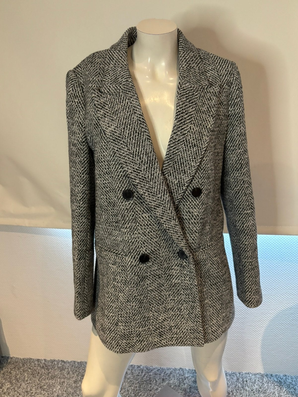 Co couture zwart grijs tweed jas maat s, Ophalen of Verzenden, Zo goed als nieuw, Zwart