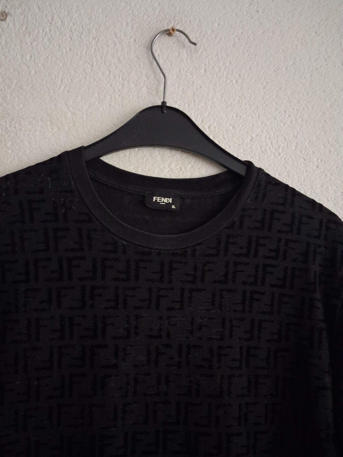 Fendi T-shirt Zwart met FF-logo - Maat XL, Kleding | Heren, Ophalen of Verzenden