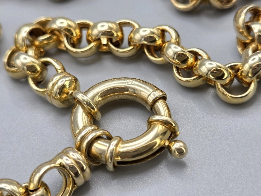 Gouden vintage jasseron schakel collier. 2026/360, Sieraden, Tassen en Uiterlijk, Kettingen, ., Ophalen of Verzenden, Zo goed als nieuw