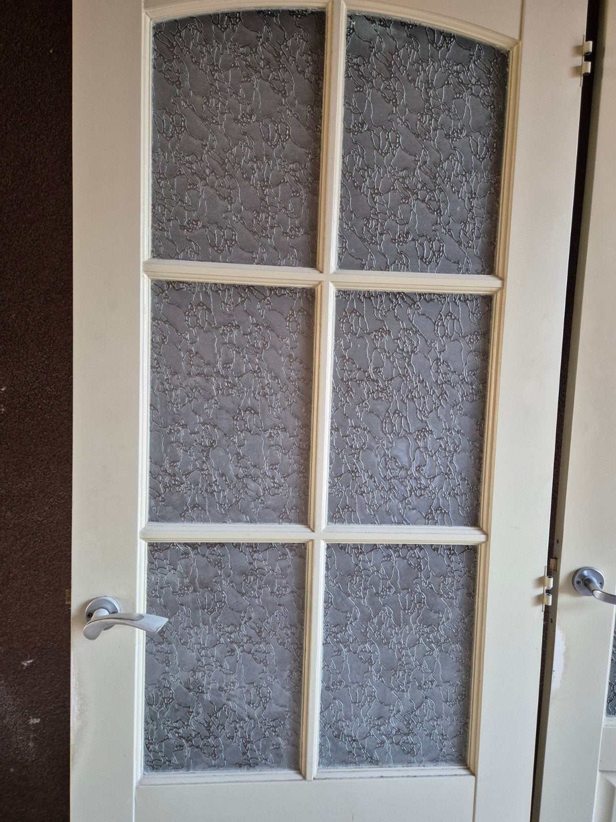 Set van 3 binnendeuren (2 met glas) en klinken, Ophalen, Gebruikt, 80 tot 100 cm, Binnendeur
