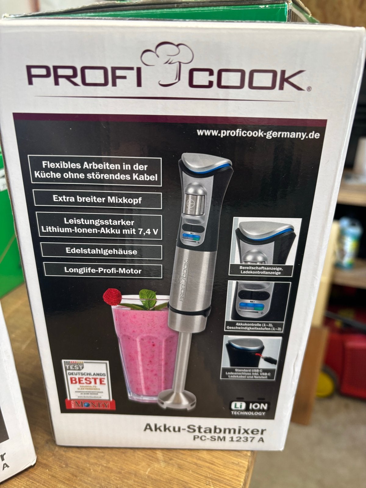 Profi Cook Akku-Stabmixer PC-SM 1237 A - Draadloos, Minder dan 1 liter, Ophalen of Verzenden, Nieuw, 3 snelheden of meer