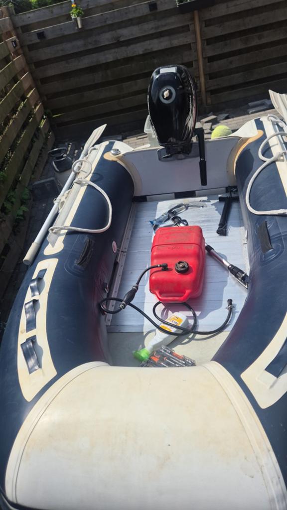Vortex rubberboot met Mercury 4/6pk 4t 2t, Ophalen, Buitenboordmotor, Mercury