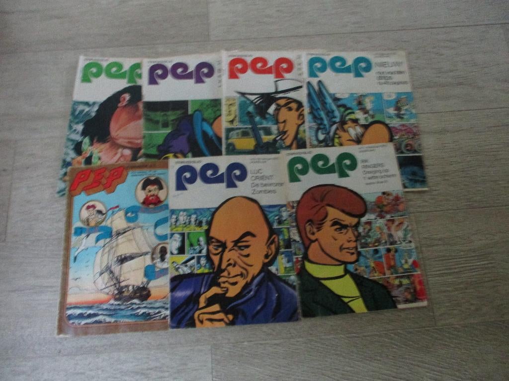 6 stripboeken strips comics Pep uit 1970, Meerdere comics, Ophalen of Verzenden, Gelezen, Europa