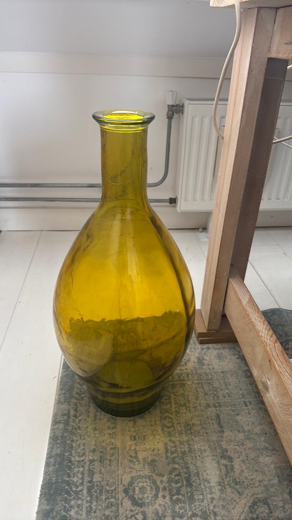 Grote (oker)gele vaas, Ophalen, Zo goed als nieuw, Geel, 50 tot 75 cm