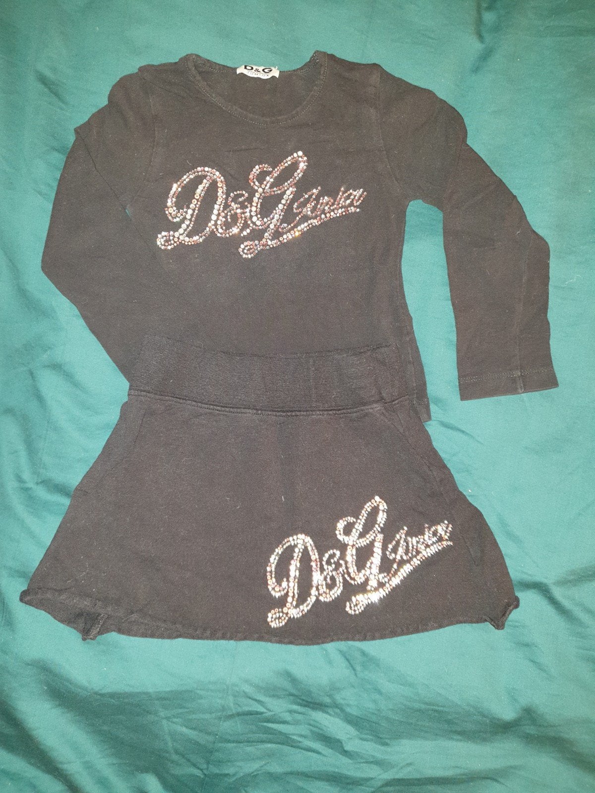 D&G DOLCE&GABBANA set jurk rokje en longsleeve origineel 92, Kinderen en Baby's, Ophalen, Zo goed als nieuw, Meisje, Jurk of Rok