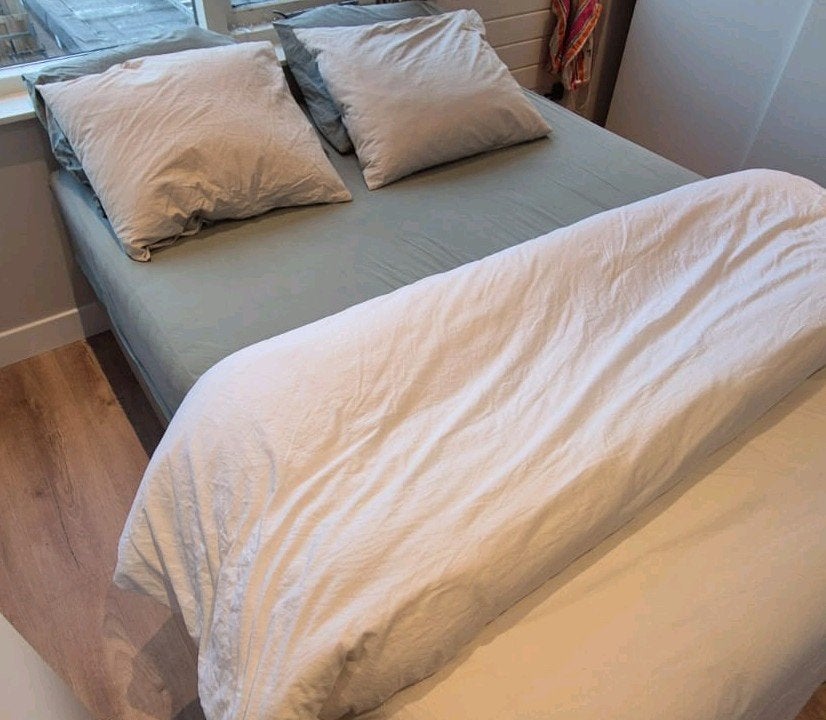 Ikea boxspring 1.60 x 2.00 cm ( zonder matras), Ophalen, Gebruikt, Tweepersoons, 200 cm