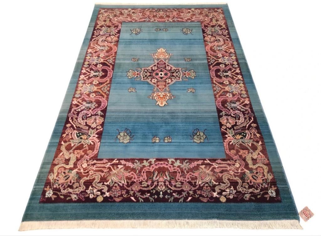 Vintage oosters wol Gabbeh tapijt modern blue new 155x230cm