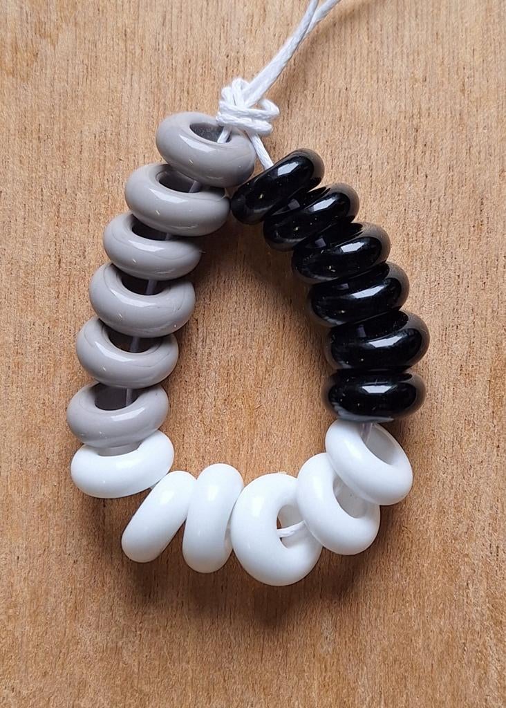 Set handgemaakte lampwork glas kralen, past op pandora, Verzenden, Nieuw, Kraal