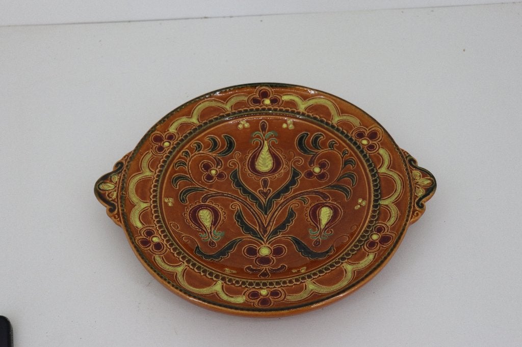 Vintage Gmundner Keramik wandbord / schaal – Handbeschilderd, Antiek en Kunst, Ophalen of Verzenden