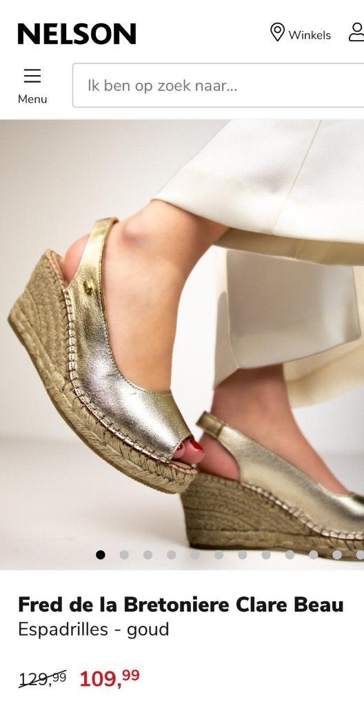 Gouden espadrilles Fred de la Bretoniere, Ophalen, Fred de la Bretoniere, Overige kleuren, Nieuw