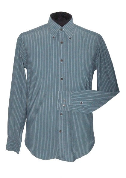 Canali Napoli gestreept overhemd, blauw/grijs, Mt. M, Zo goed als nieuw, Halswijdte 41/42 (L), Canali, Verzenden