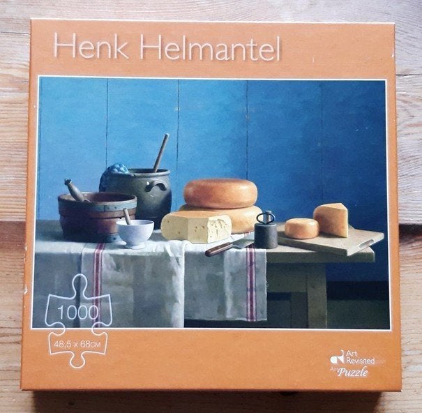 Henk Helmantel, Kaas, Stilleven, Legpuzzel 1000 stukjes, Ophalen of Verzenden, 500 t/m 1500 stukjes, Zo goed als nieuw, Legpuzzel