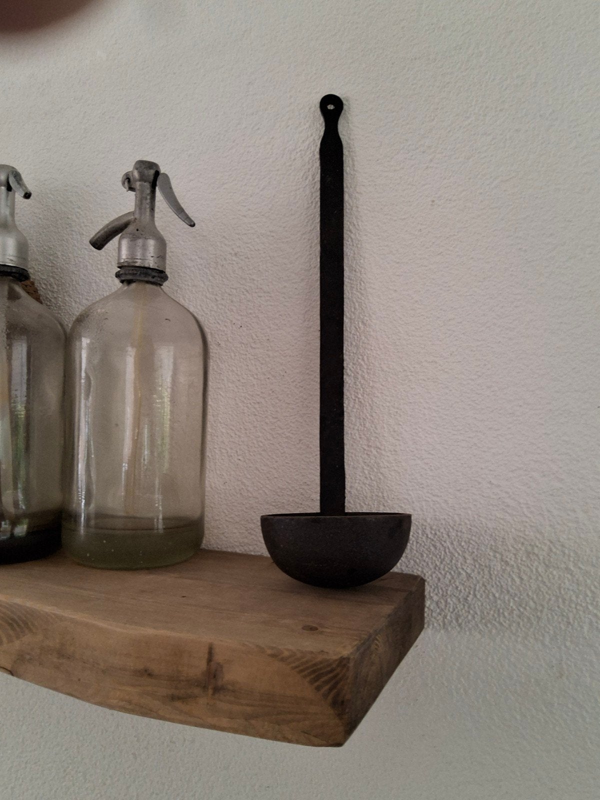 Zware gietijzeren lepel voor kaars - 41 cm hoog, Antiek en Kunst, Ophalen of Verzenden