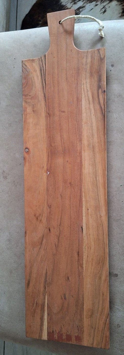 Rechthoekige houten serveerplank met een handvat, Ophalen of Verzenden, Zo goed als nieuw, Rechthoekig, Serveerplateau