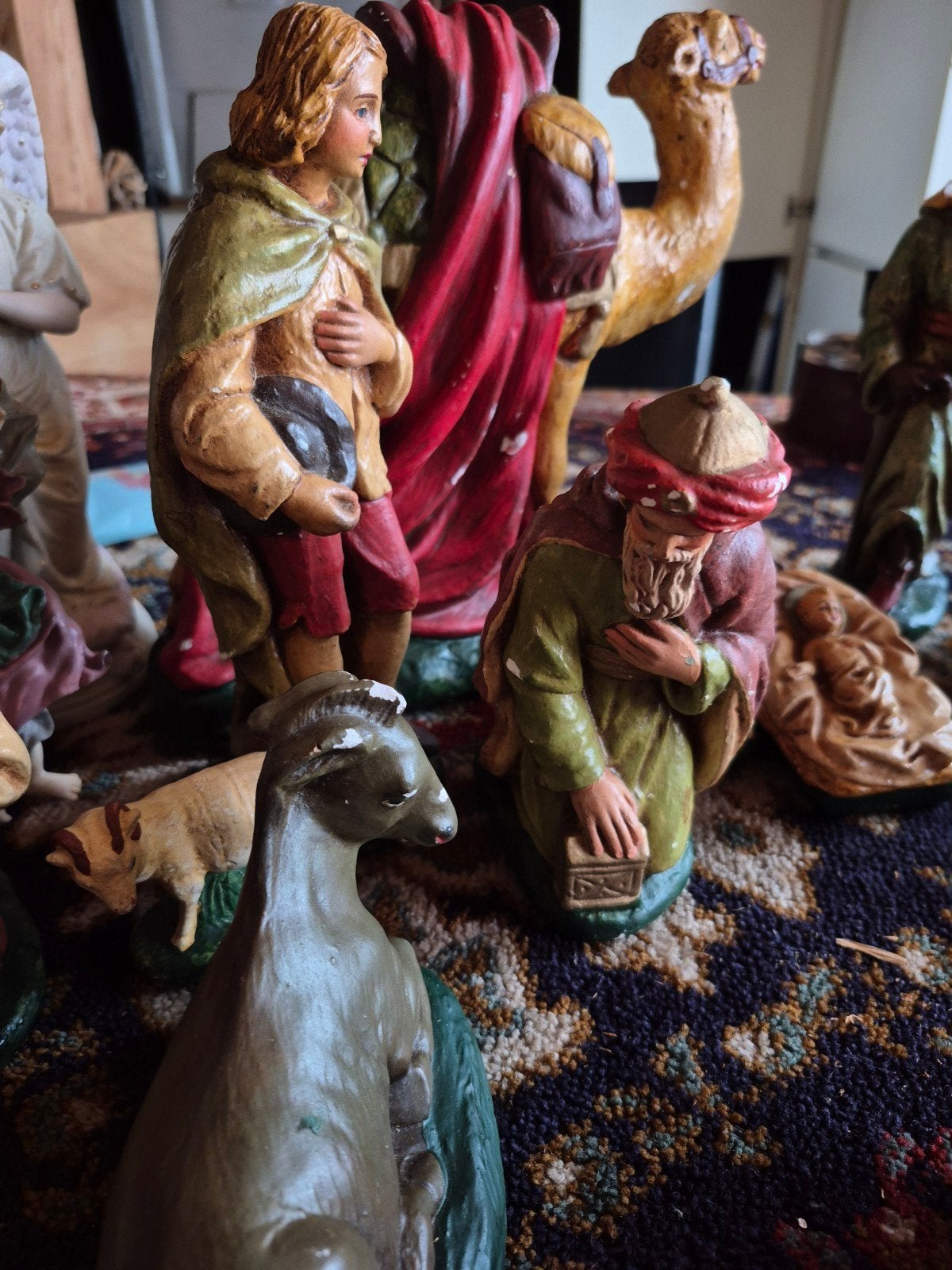 Jaren 30/40 gipsen beelden kerststal, Ophalen