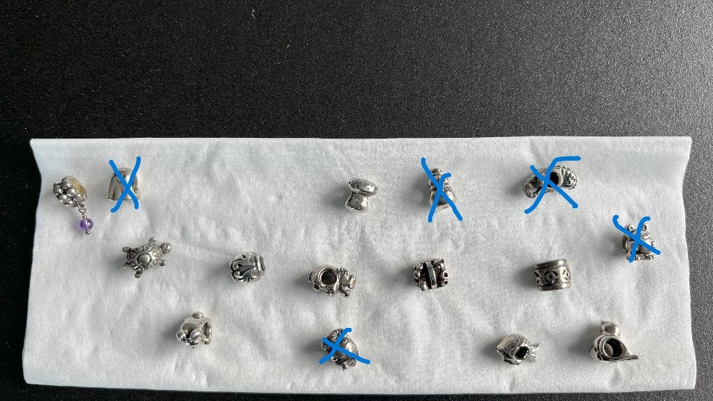 pandora bedels, Gebruikt, Pandora, Ophalen of Verzenden, 4 bedels of meer