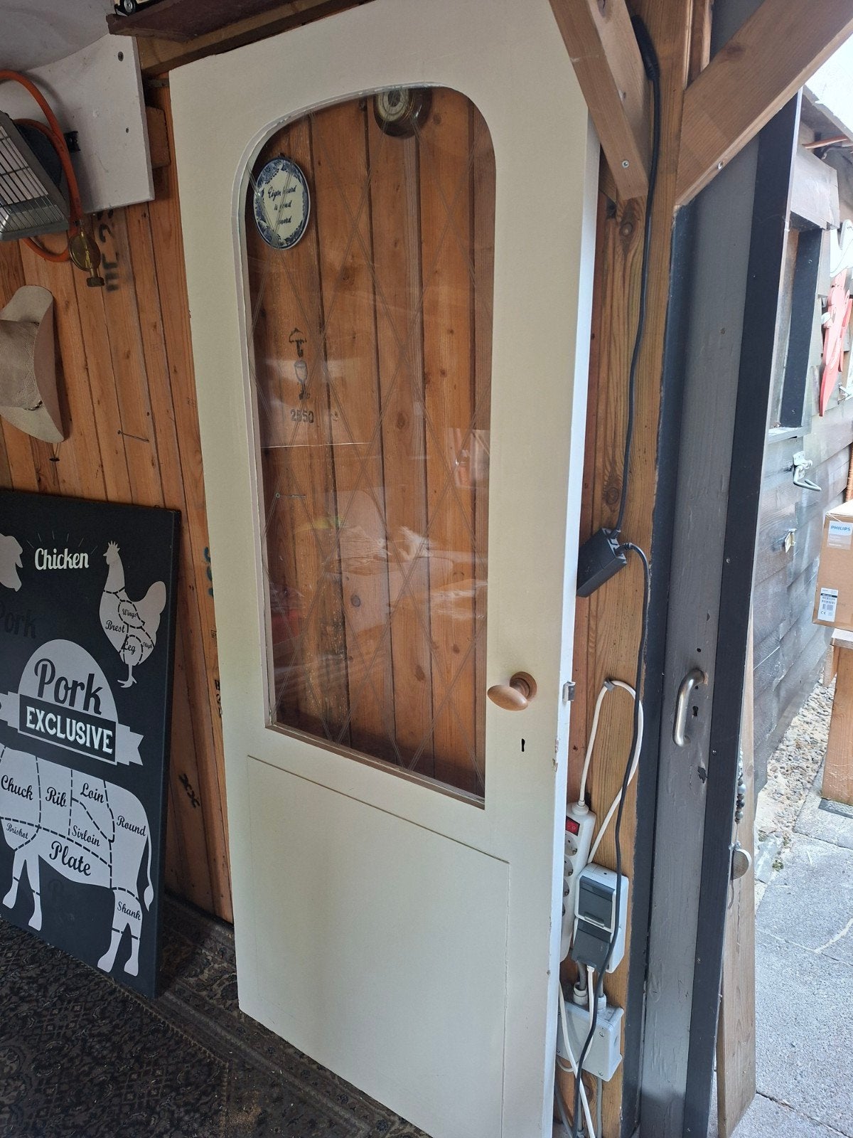 Te koop oude deur, Ophalen, Gebruikt, Binnendeur, Glas