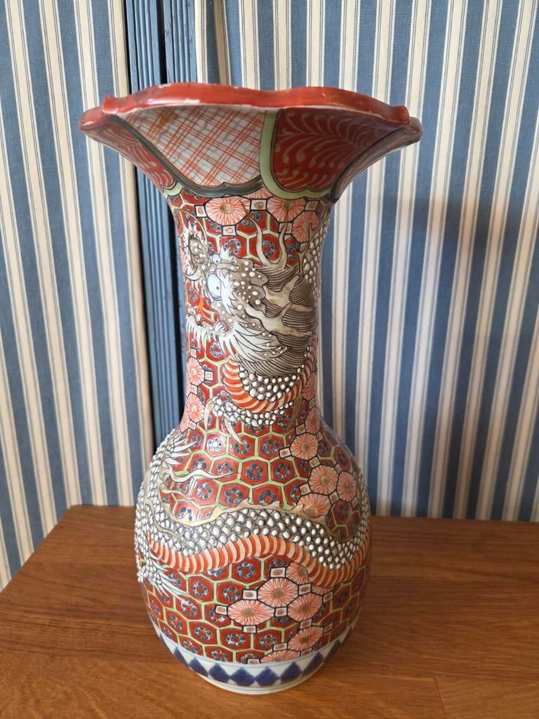 Antiek Japanse Imari-porseleinen vaas, Ophalen