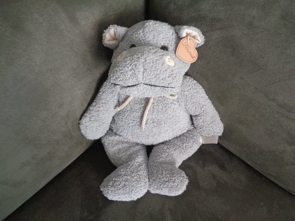 Nieuw! Tiamo nijlpaard 44 cm lang, Overige typen, Grijs, Nieuw, Ophalen of Verzenden