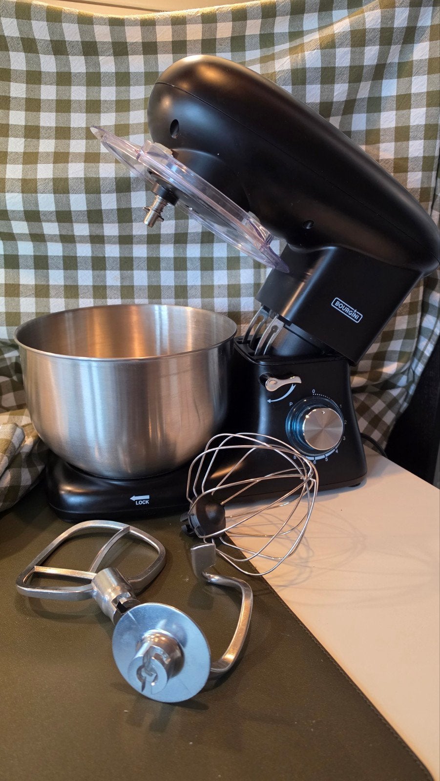 Bourgini Staande Mixer - Zwart met RVS Kom, 4 liter of meer, Ophalen of Verzenden, Zo goed als nieuw, 3 snelheden of meer