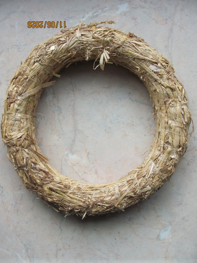 Ronde STROKRANS stro DIY krans decoratie KERST Ø 30 cm IZGS, Ophalen of Verzenden, Zo goed als nieuw