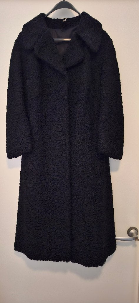 Vintage Karakul jaren 60 lange winter Jas, Kleding | Dames, Maat 38/40 (M), Zwart, Nieuw, Ophalen of Verzenden
