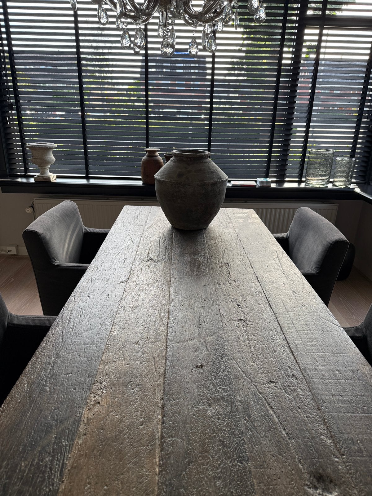 Schitterende eethoek met 4 fijne fauteuils, Huis en Inrichting, Gebruikt, 200 cm of meer, Overige materialen, Landelijke stijl