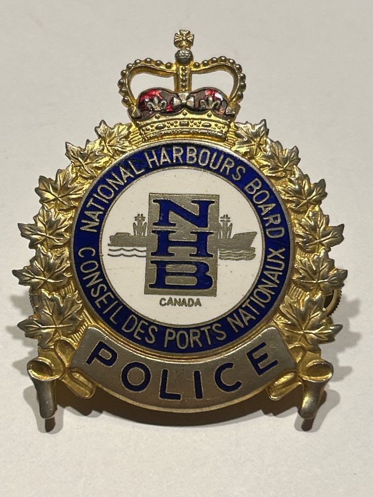 Vint. Canadese Politie Petbadge Nat. Harbours Board Police, Verzenden, Landmacht, Overige gebieden, Embleem of Badge