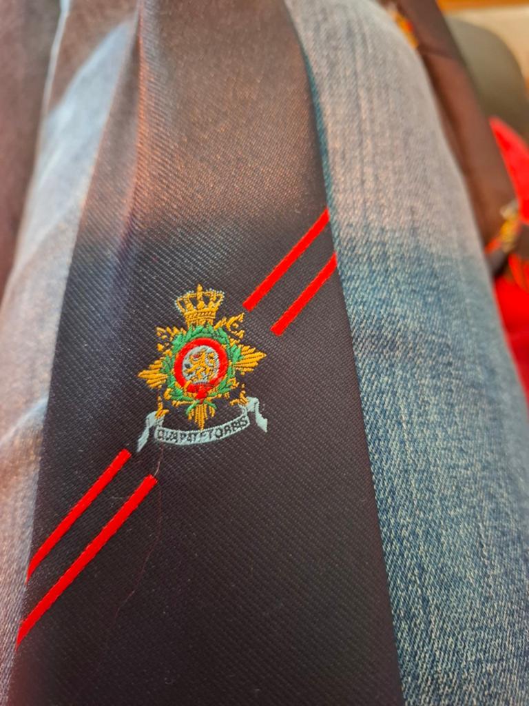 Stropdas Mariniers Blauw - Contact Oud Mariniers, Micro Capelle A/D IJssel, Blauw, Ophalen of Verzenden, Met patroon