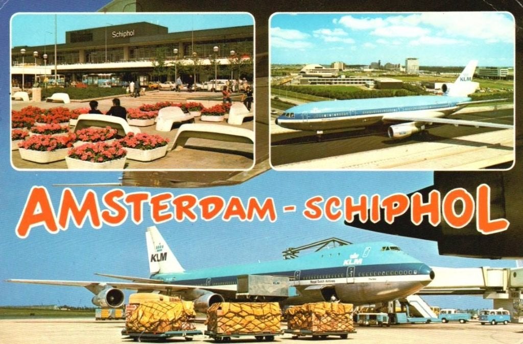Amsterdam - Schiphol KLM ca. 1983 .voor € 1,00, Ophalen, Zo goed als nieuw, Kaart, Foto of Prent