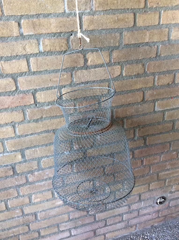 Antiek ijzeren leefnet, visnet, Ophalen